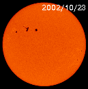 Солнце 23 октября 2002г