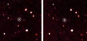 Первые снимки объекта 21 октября 2003 с интервалом около 1.5 часов. Фото: Samuel Oschin Telescope, Palomar Observatory