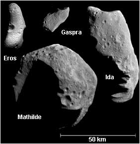 Некоторые астероиды вблизи. Снимки с КА