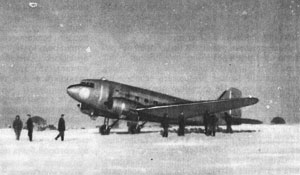 Посадка самолета на советской дрейфующей станции СП-3 (май 1954 г.)